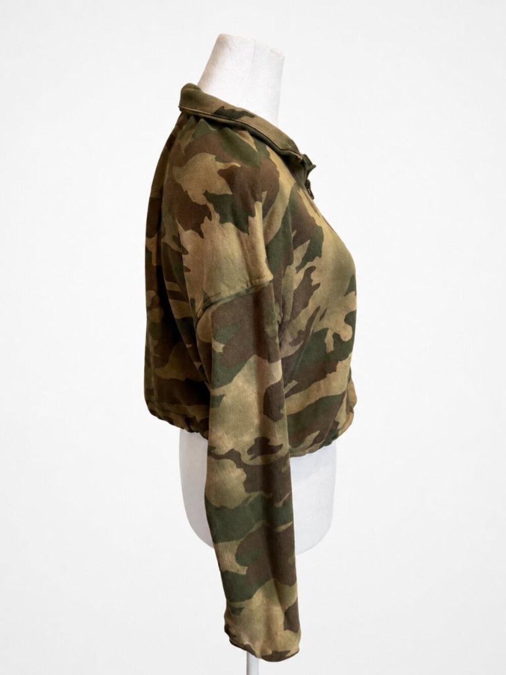 adidas Originals Camo Cropped Half Zip Sweatshirt Women’s Medium - Picture 4 of 5